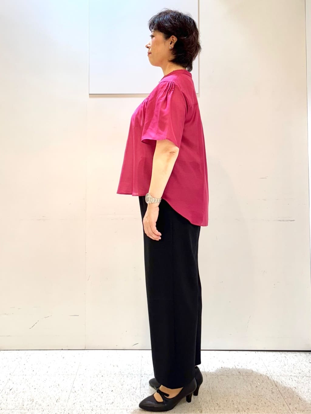 ヤスコさんの「Reflect｜【選べる5色◎／マシンウォッシュ可】シャーリングデザインブラウス」を使ったコーディネート