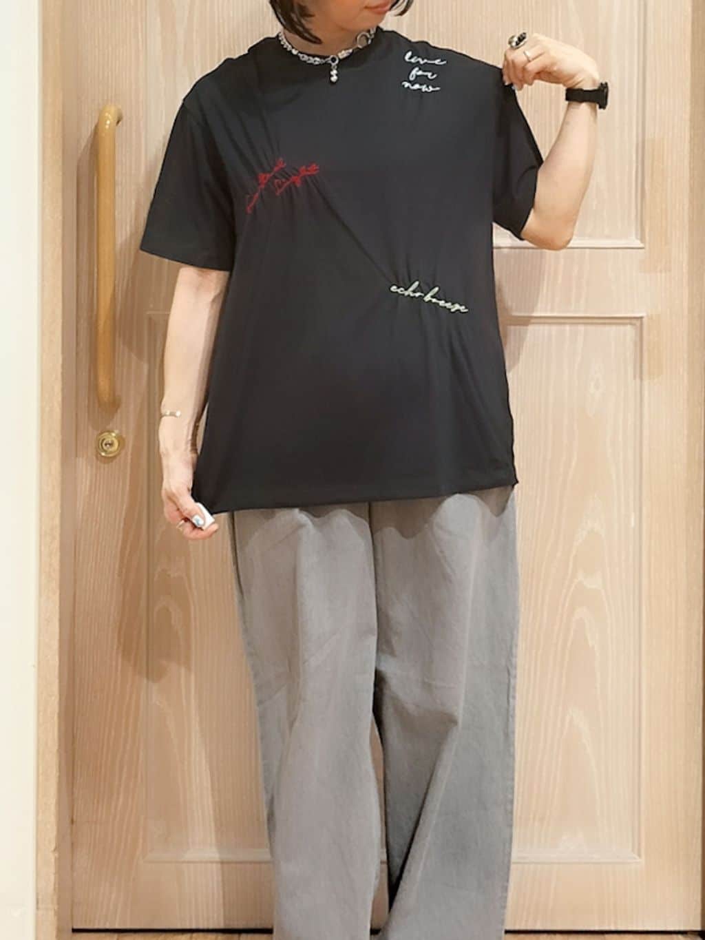 YUKIさんの「SHOO･LA･RUE｜大人レトロスタイルに レースポンチョシャツ」を使ったコーディネート