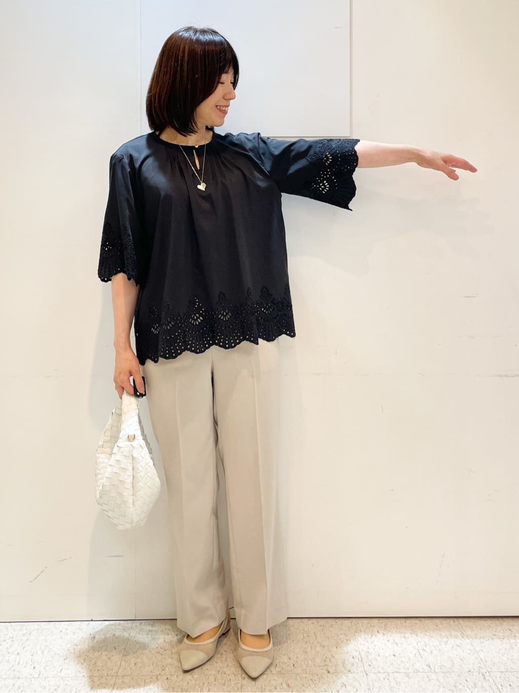 めいさんの「Reflect｜【マシンウォッシュ可】リネンライクフレアパンツ」を使ったコーディネート