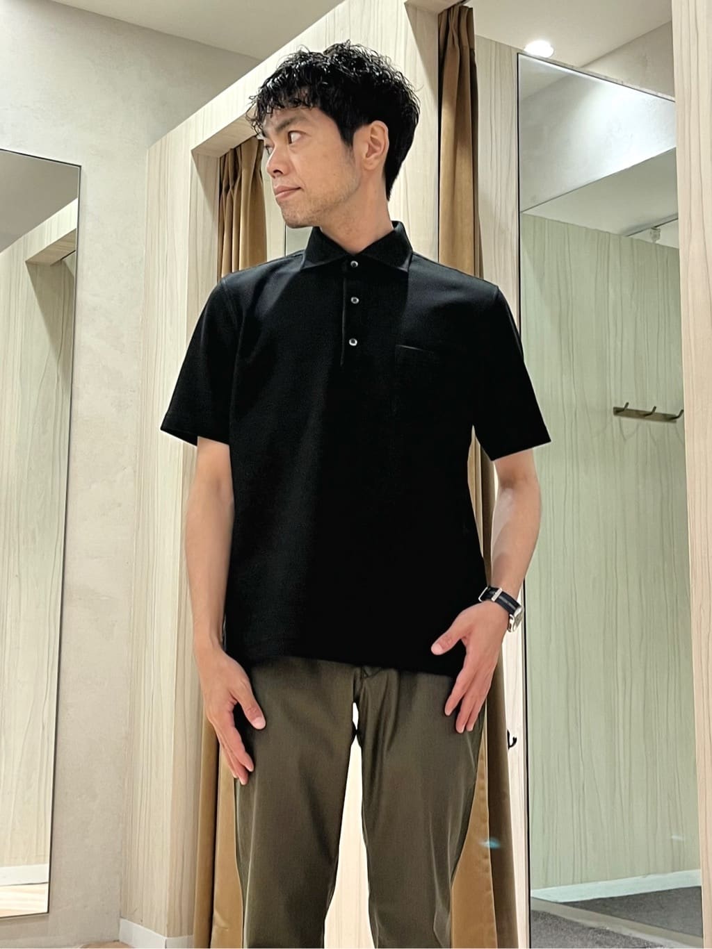 URAさんの「TAKEO KIKUCHI｜【抗菌防臭／9色5サイズ展開】ハニカムメランジ ポロシャツ」を使ったコーディネート