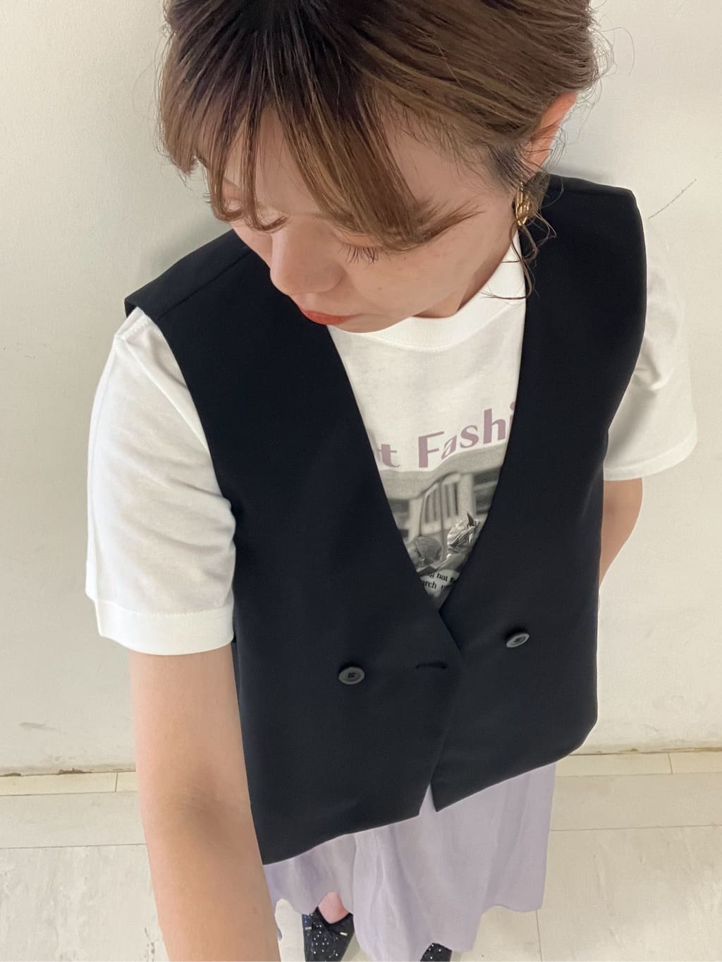 MAYUKIさんの「index｜バックフリルデザインジレ／セットアップ可【洗濯機洗い可／接触冷感／吸水速乾／ストレッチ】」を使ったコーディネート