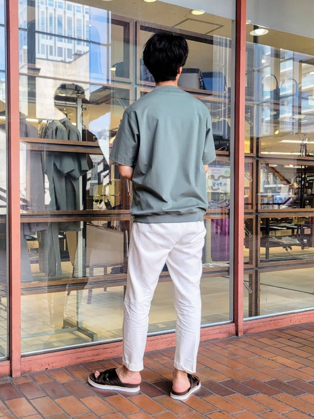 piroyaさんの「TAKEO KIKUCHI｜【抗菌防臭／5サイズ展開】ハイゲージポンチ Tシャツ」を使ったコーディネート