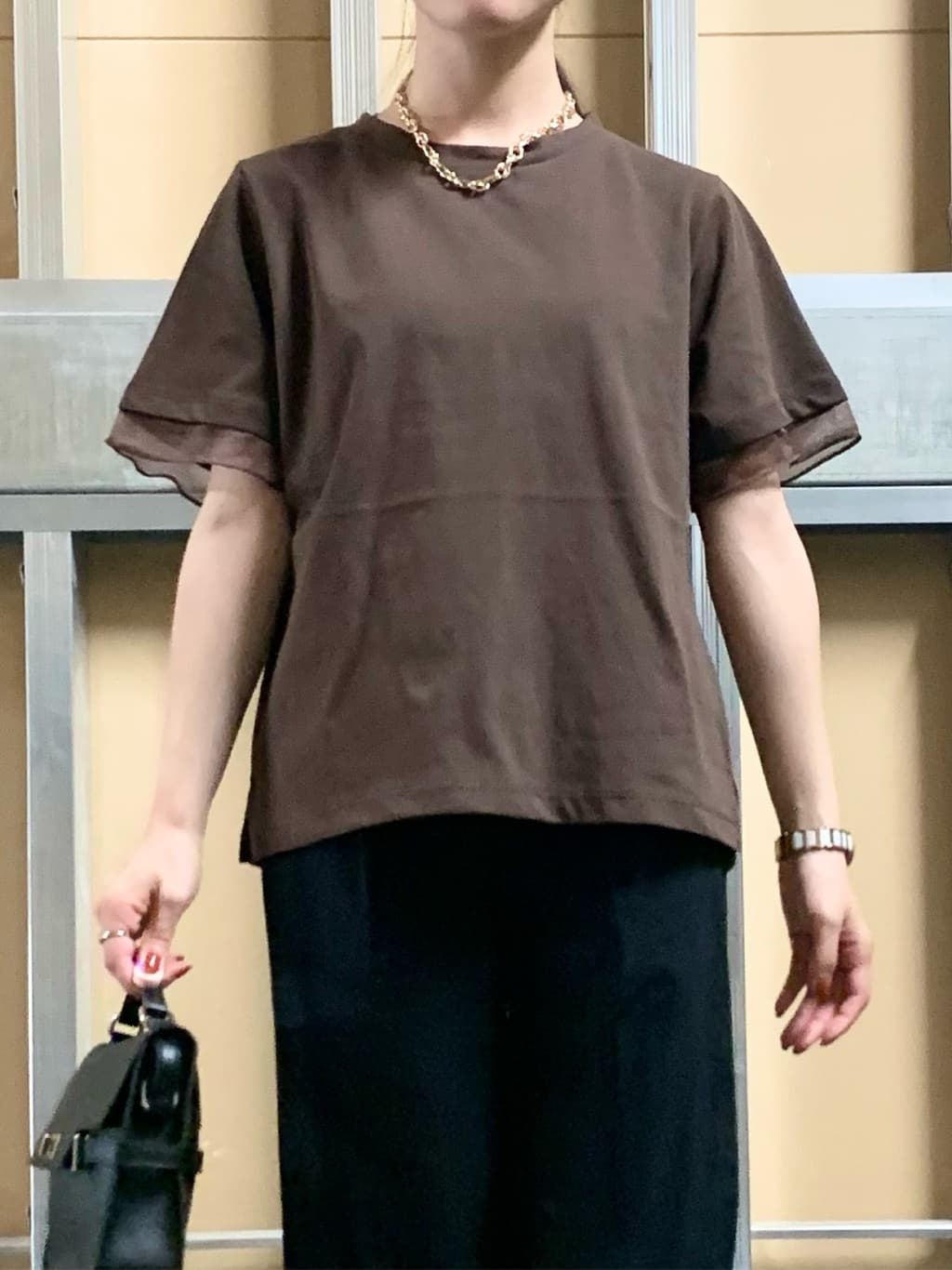 sahoさんの「THE SHOP TK｜【ひんやり/UV/洗濯機OK】袖シアーTシャツ」を使ったコーディネート