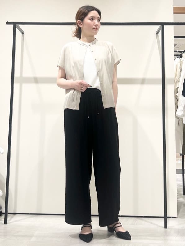 T.Kさんの「INDIVI｜【洗える／UVケア／SETUP可能】ドロストワイドパンツ」を使ったコーディネート