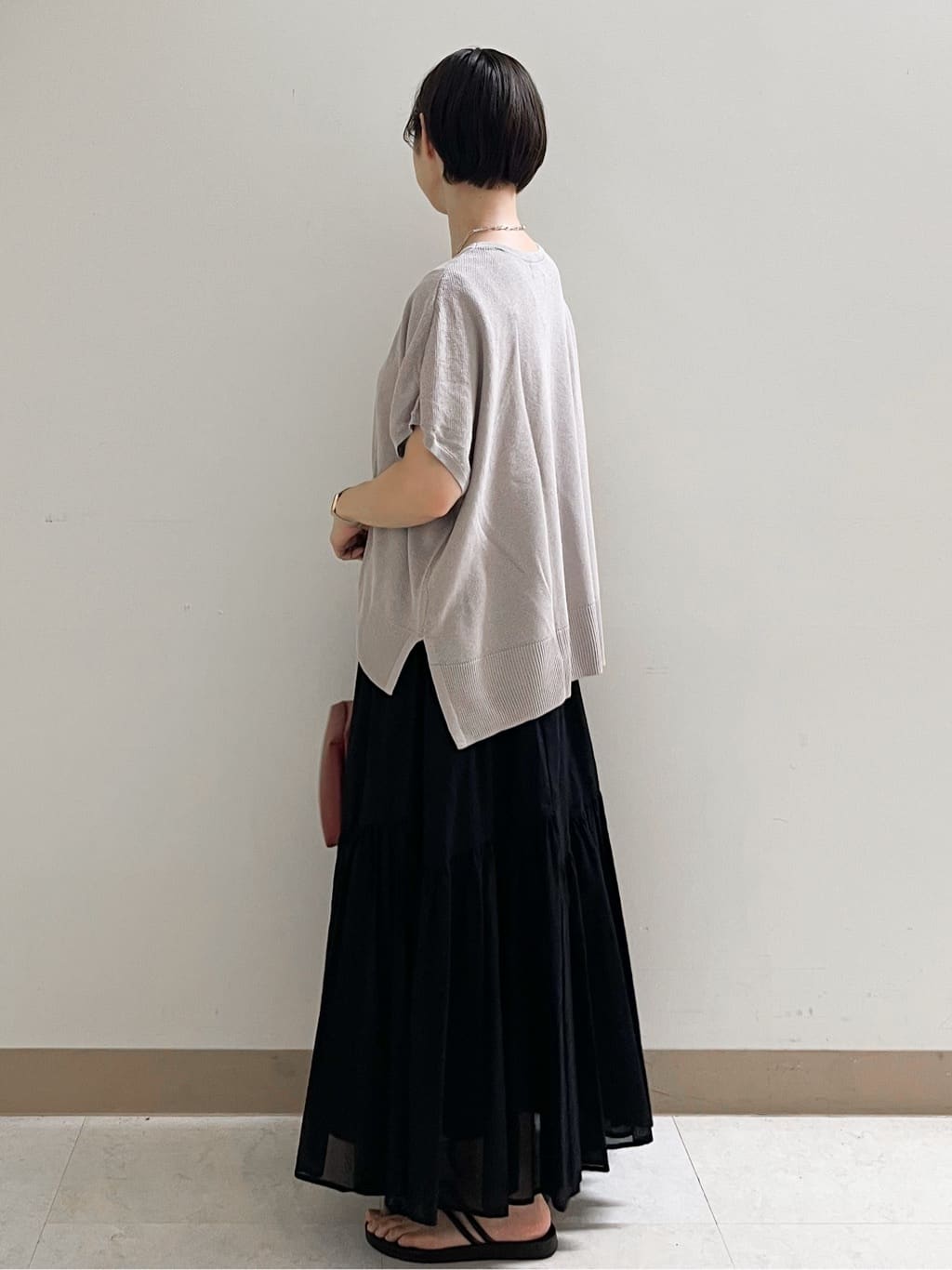 あかねさんの「OPAQUE.CLIP｜《5色展開／S-LLサイズ》リラクシーメッシュニット【洗濯機洗い可】」を使ったコーディネート