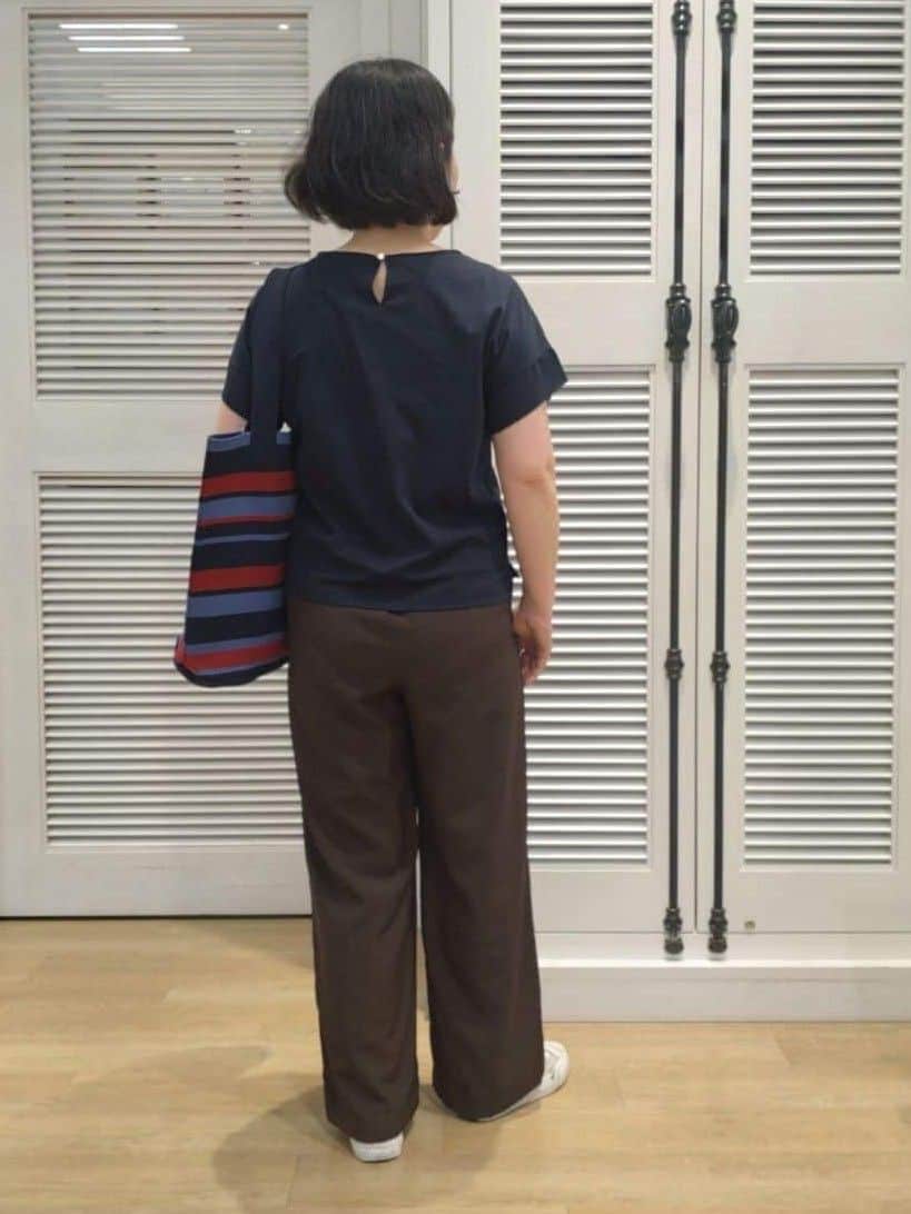 kaiさんの「Dessin｜【マシンウォッシャブル・A4収納可】ランダムボーダーニットBAG」を使ったコーディネート