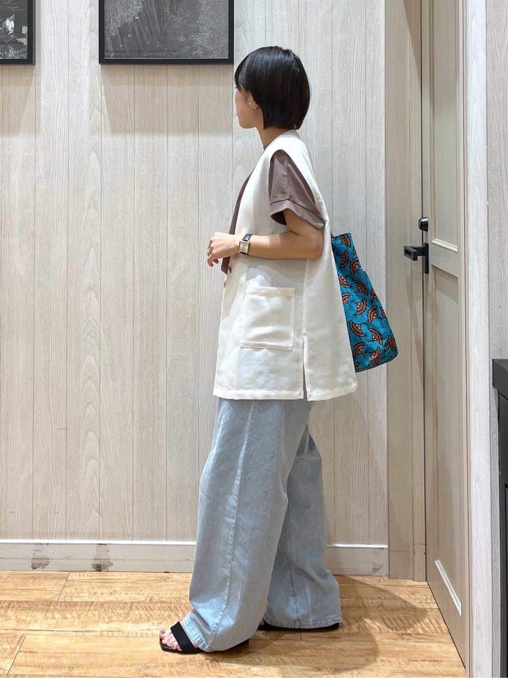 shirayuuuさんの「SHOO･LA･RUE｜【S-LL】夏のレイヤードコーデに さらりと着られるメッシュジレ」を使ったコーディネート