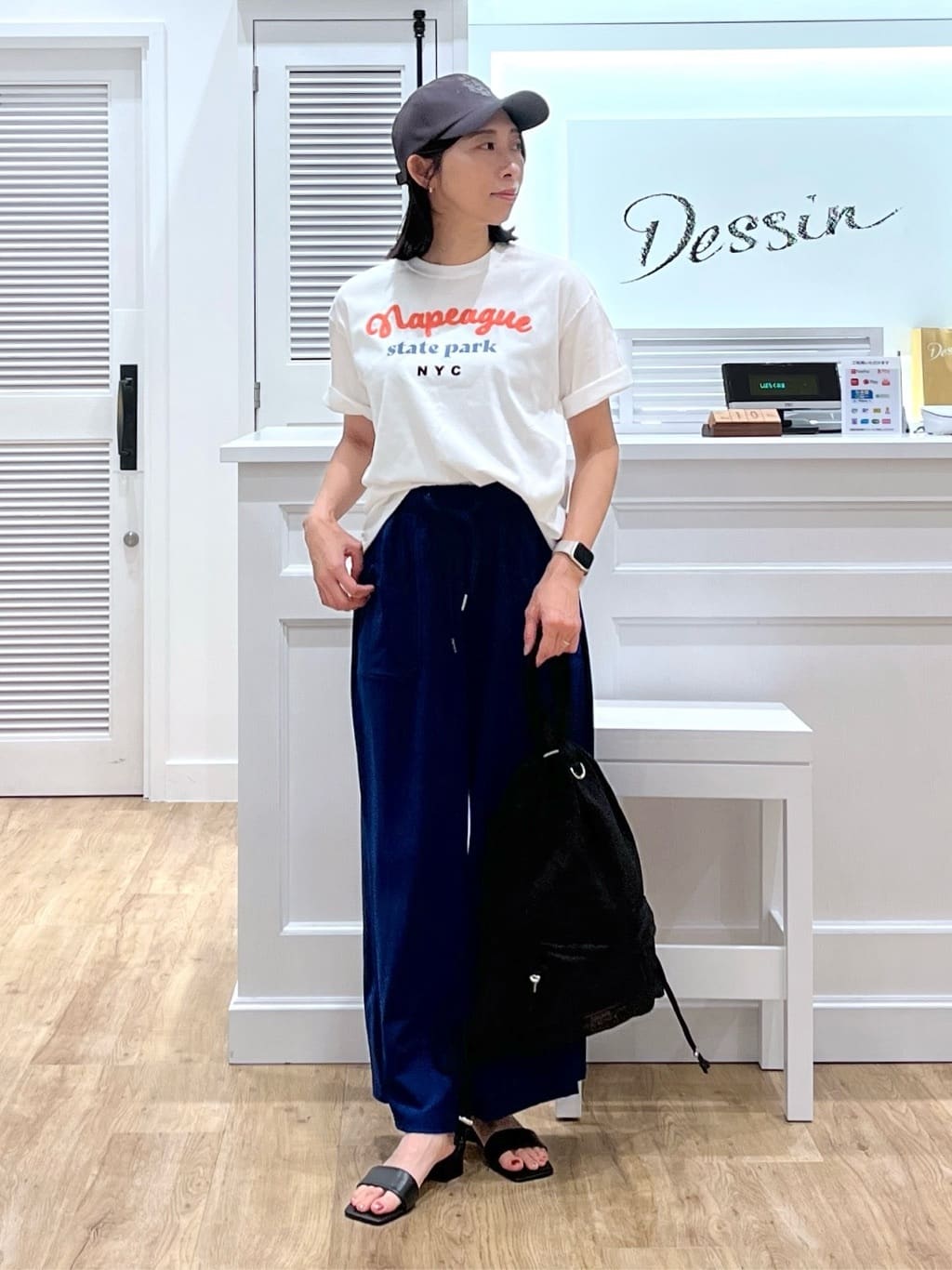 canaさんの「Dessin｜【洗える】オーガニックコットンロゴTシャツ」を使ったコーディネート