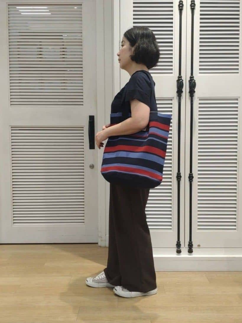 kaiさんの「Dessin｜【マシンウォッシャブル・A4収納可】ランダムボーダーニットBAG」を使ったコーディネート