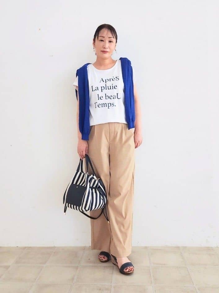 くまさんの「SHOO･LA･RUE｜ニュアンスデザインがこなれ見え 刺繍デザイン シアーカーディガン」を使ったコーディネート