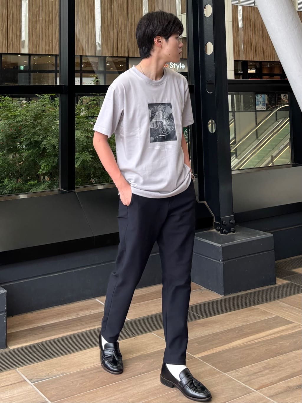 うらしーさんの「THE SHOP TK｜リサイクルアート半袖Tシャツ【接触冷感/洗濯機OK】」を使ったコーディネート