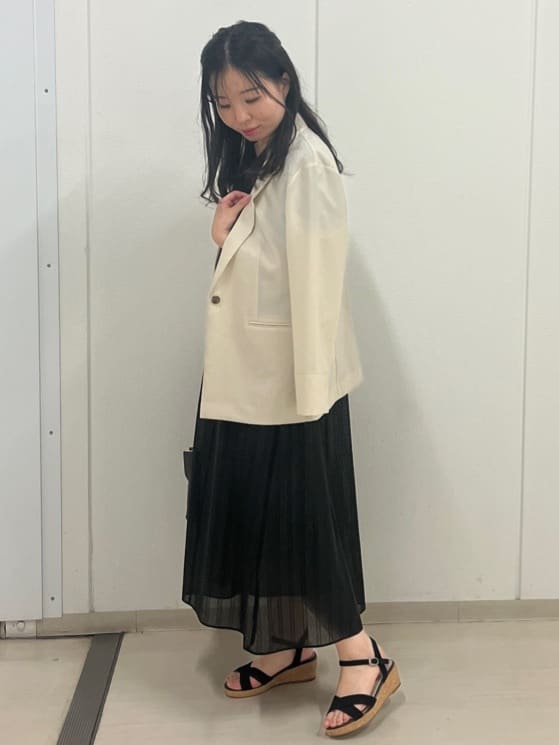 Rihoさんの「Reflect｜◆【夏SALE／一枚で決まる◎／手洗い可】シアーストライプソフトAラインワンピース」を使ったコーディネート