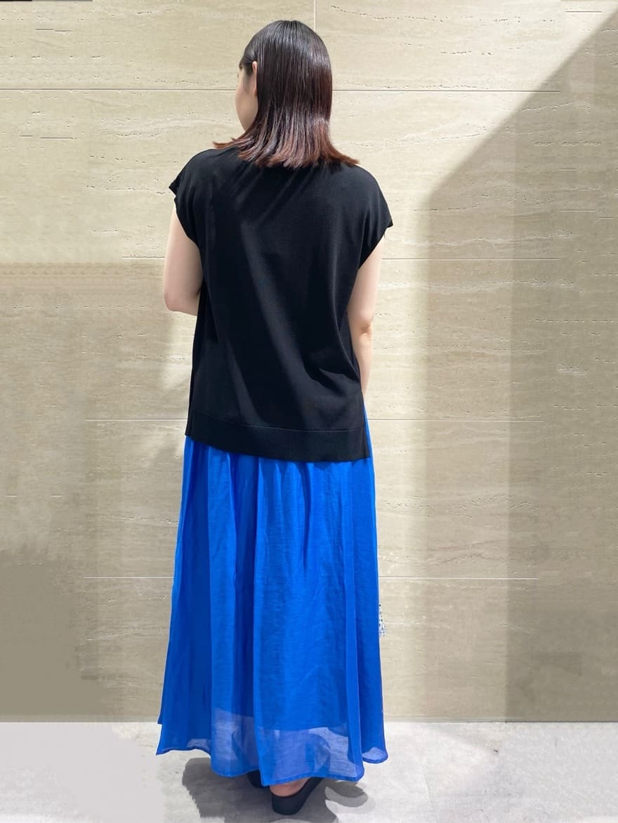 Natsukiさんの「OPAQUE.CLIP｜ロゴフレンチスリーブニット【洗濯機洗い可／UV／接触冷感／抗ピル】」を使ったコーディネート