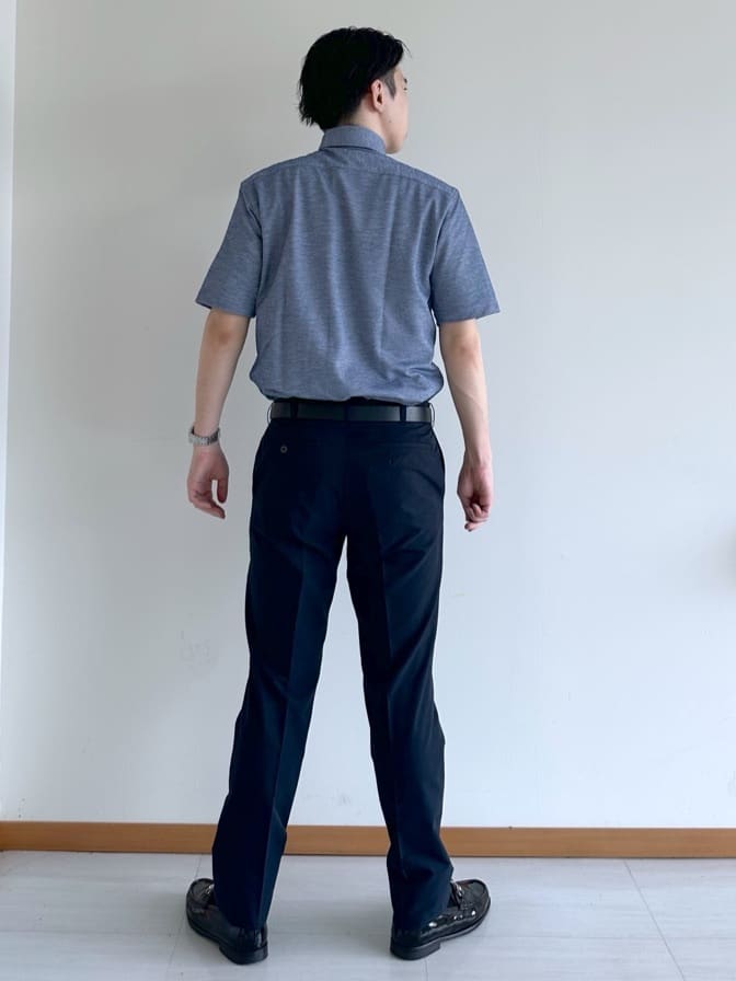 イッシーさんの「TAKEO KIKUCHI｜【抗菌防臭】COOL DOTS（R）ドビープリント パンツ」を使ったコーディネート