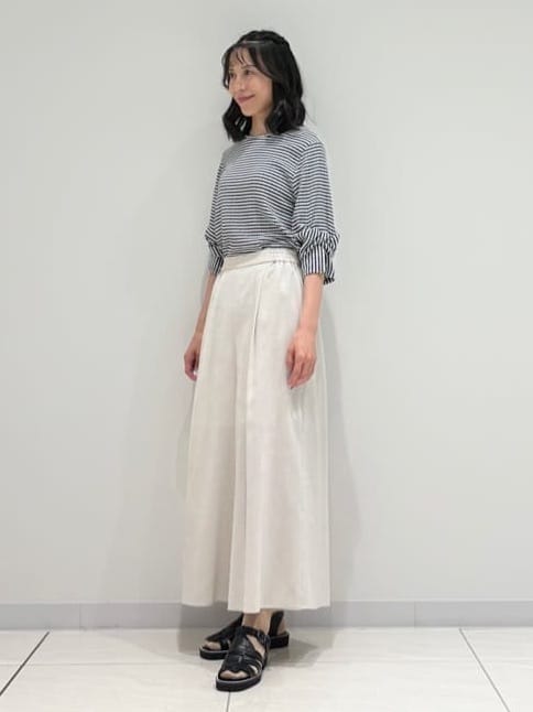 kayoさんの「INDIVI｜【洗える／清涼感◎】ワイドフレアパンツ／スカーチョ」を使ったコーディネート
