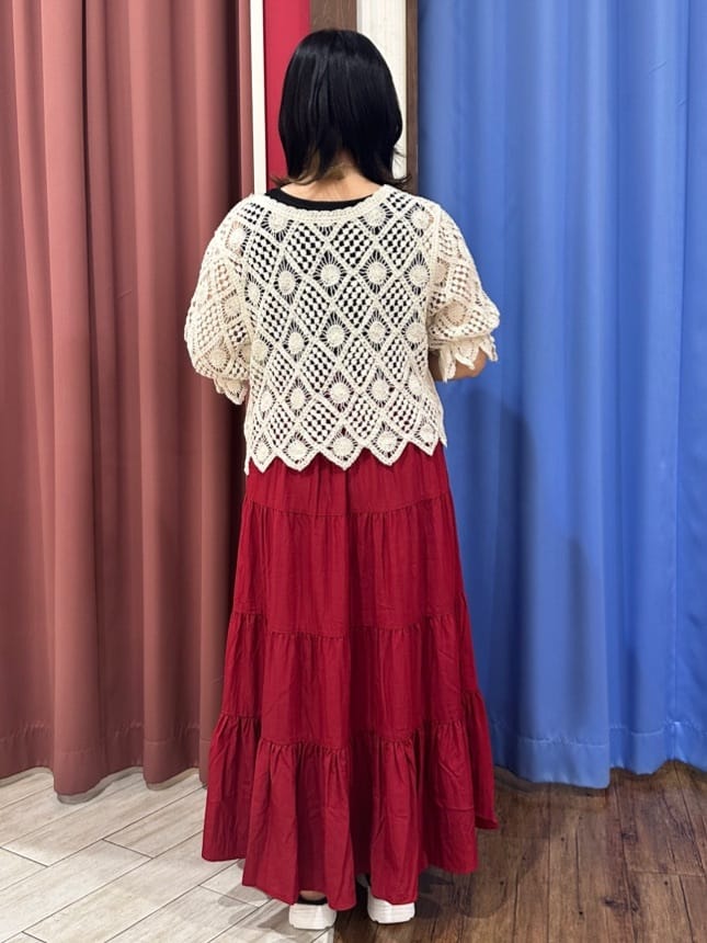 Meeさんの「SHOO･LA･RUE｜【2WAY】大人のほんのり甘いスタイルに クロシェレースカーディガン」を使ったコーディネート