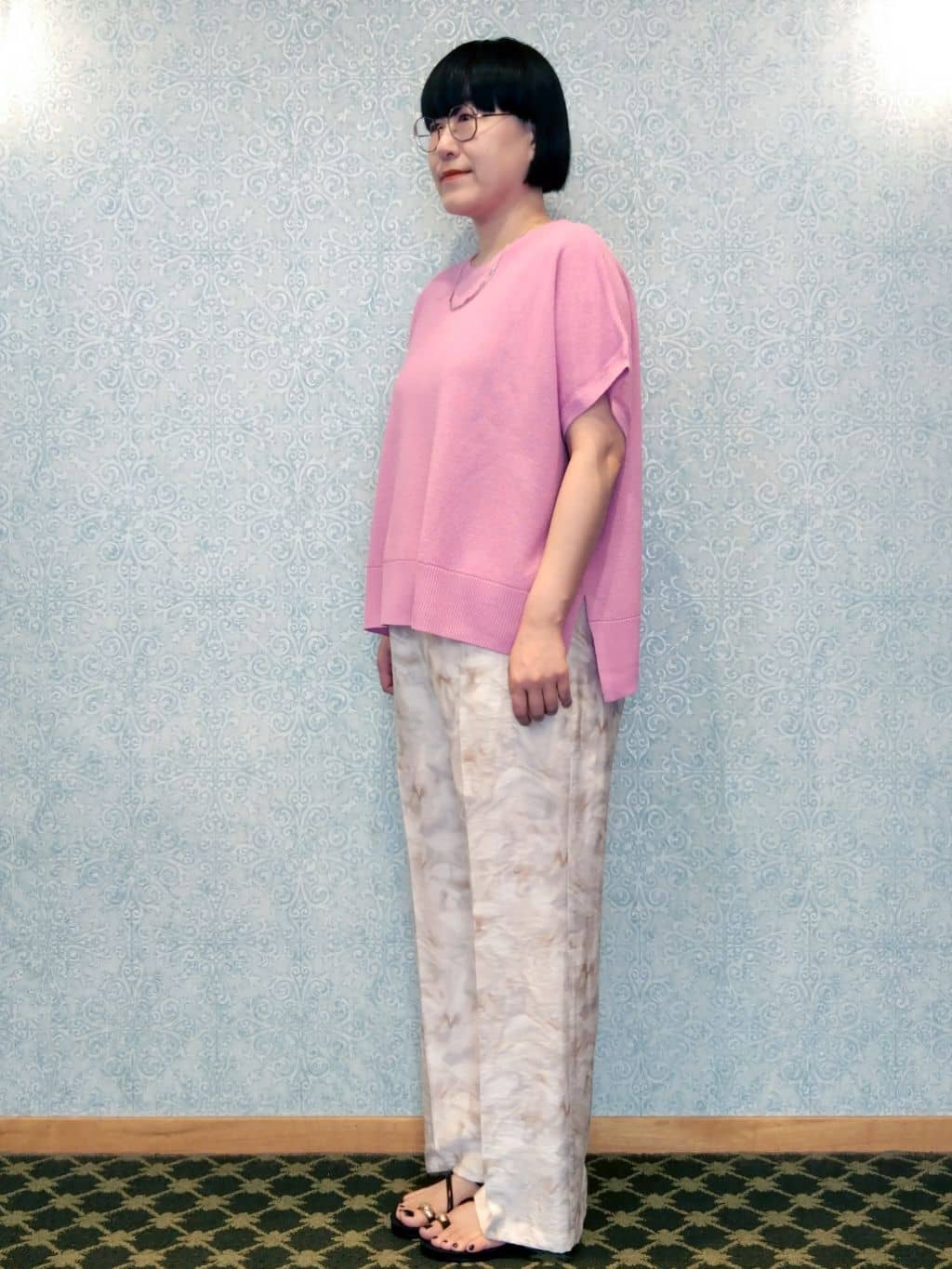みいさんの「index｜《5色展開／S-LLサイズ》リラクシーメッシュニット【洗濯機洗い可】」を使ったコーディネート