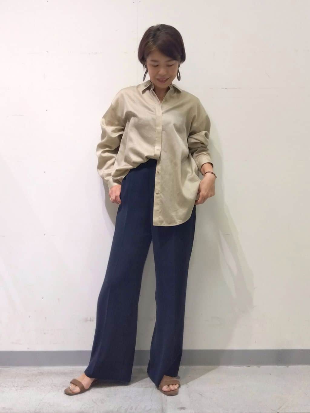 Kさんの「INDIVI｜【洗える／清涼感◎】ワイドフレアパンツ／スカーチョ」を使ったコーディネート