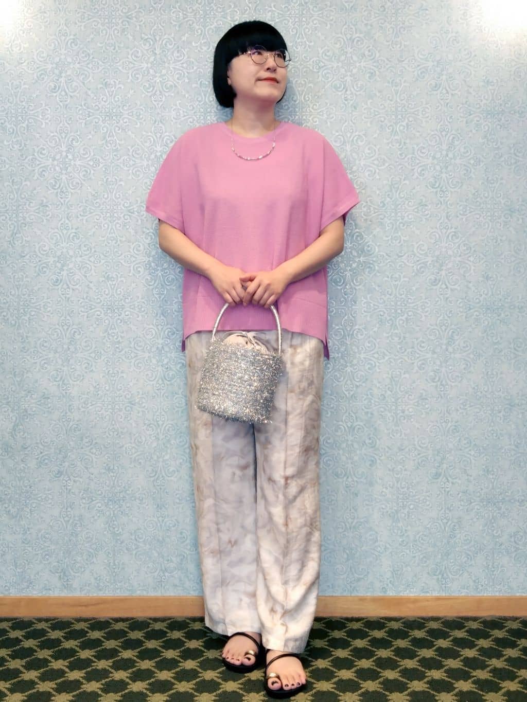みいさんの「index｜《5色展開／S-LLサイズ》リラクシーメッシュニット【洗濯機洗い可】」を使ったコーディネート