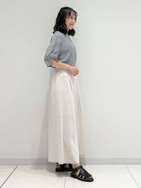 kayoさんの「INDIVI｜【洗える／清涼感◎】ワイドフレアパンツ／スカーチョ」を使ったコーディネート