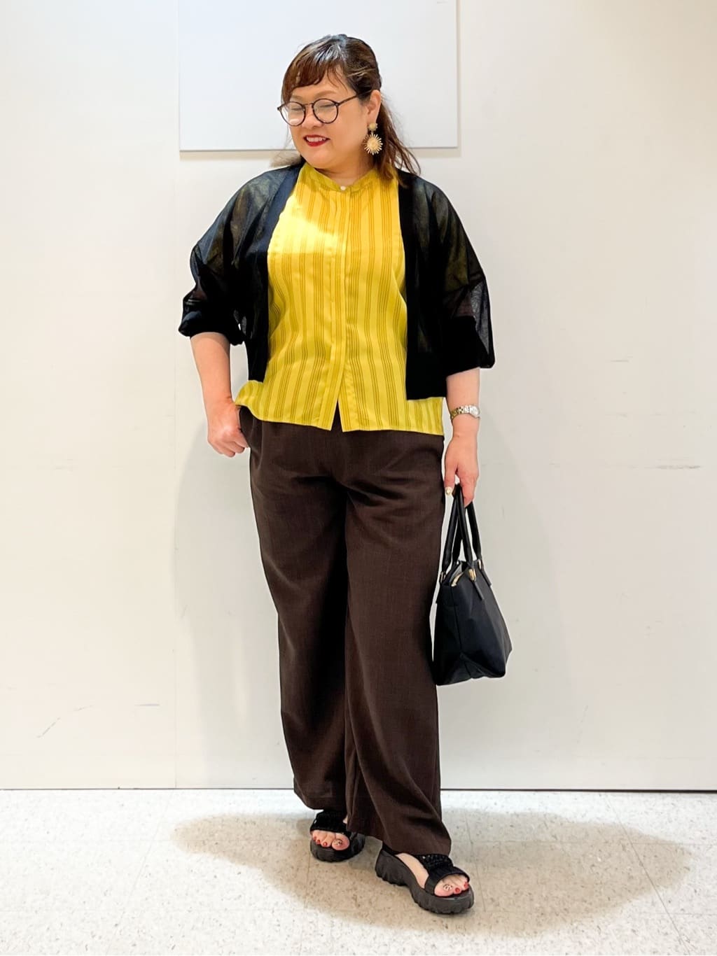 kimmyさんの「Reflect｜【洗える】ドビーストライプブラウス」を使ったコーディネート