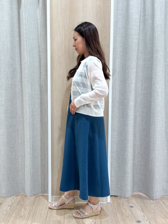 sachiさんの「grove｜シアーボーダーカーディガン」を使ったコーディネート