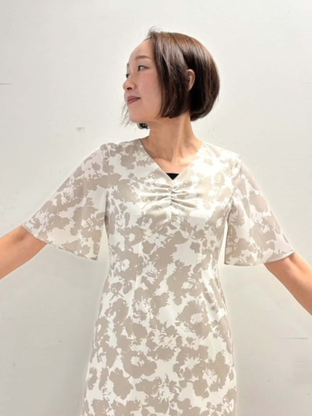 keikoさんの「COUP DE CHANCE｜【手洗い可／日本製】花柄ワンピース」を使ったコーディネート