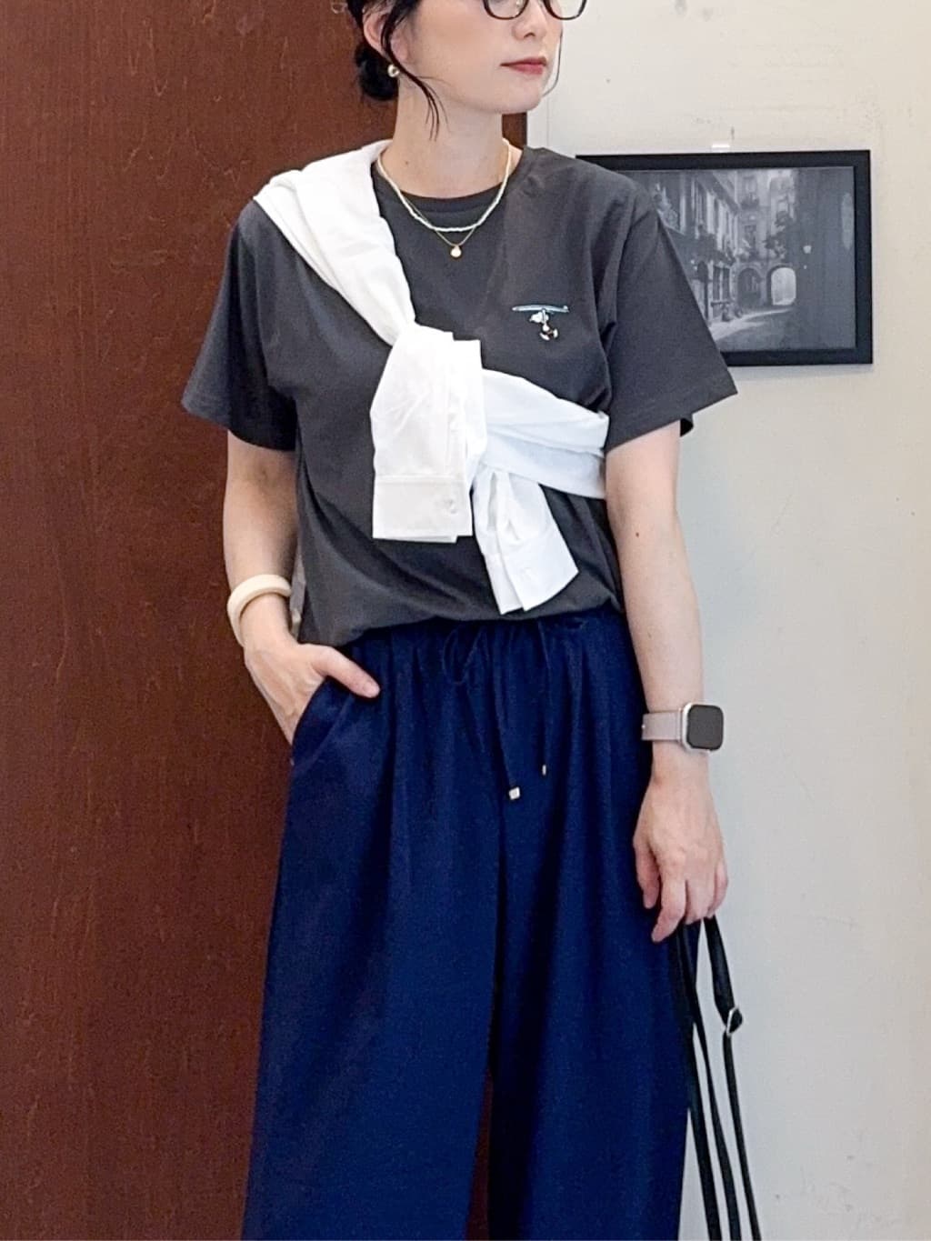 𝐇𝐢𝐫𝐨𝐦𝐢さんの「SHOO･LA･RUE｜【PEANUTS】ひんやりTシャツ」を使ったコーディネート