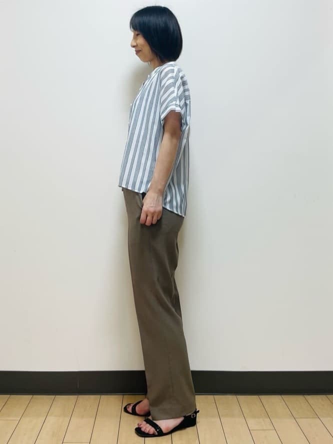 Riiさんの「Reflect｜【洗える】ドビーストライプブラウス」を使ったコーディネート