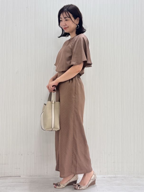 yuさんの「COUP DE CHANCE｜【手洗い可／日本製】小紋柄ワイドパンツ」を使ったコーディネート