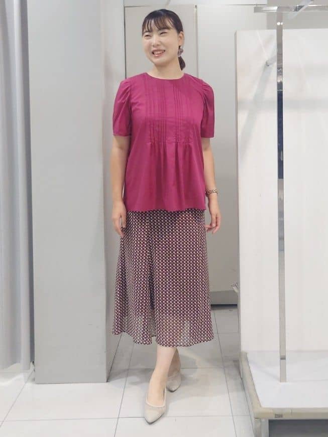 AZUSAさんの「Reflect｜【すっきり見え！長め丈】ピンタックデザインチュニックブラウス」を使ったコーディネート
