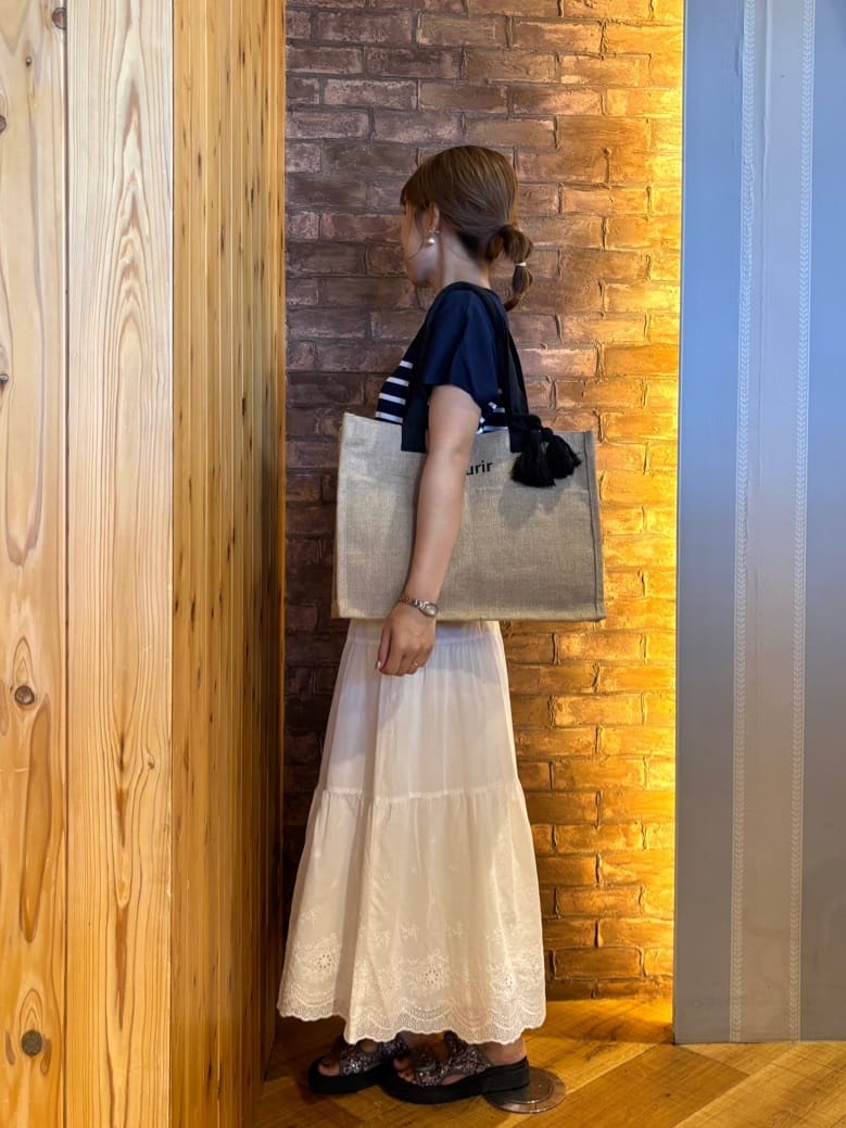 mieさんの「SHOO･LA･RUE｜【ひんやり/S-LL】さらさらな肌触りが心地よい フレンチスリーブニット」を使ったコーディネート