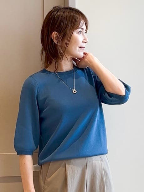 yamakoさんの「grove｜ひんやり多機能・やわらかドライタッチ五分袖プルオーバー」を使ったコーディネート