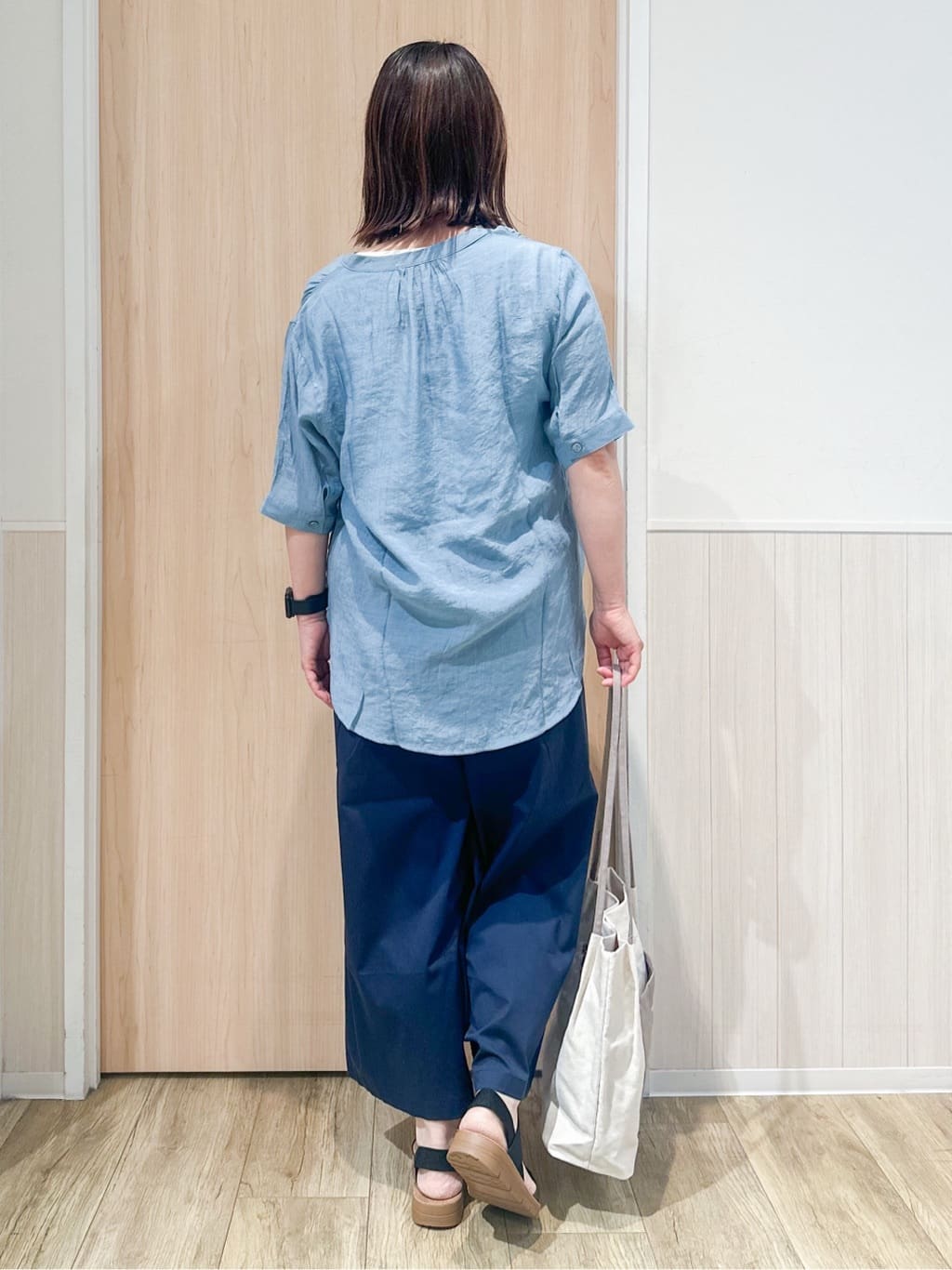 mimoさんの「SHOO･LA･RUE｜【ひんやり/UV】キレイもすっきりも叶える マリン風ガウチョパンツ」を使ったコーディネート
