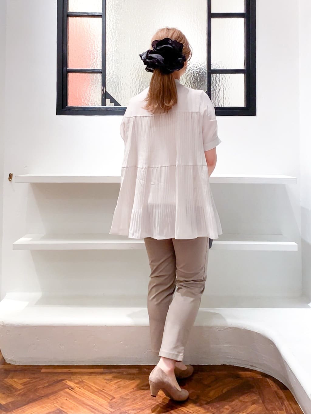 Harukaさんの「grove｜【体型カバー】ラフに着たい　ティアードプリーツブラウス」を使ったコーディネート
