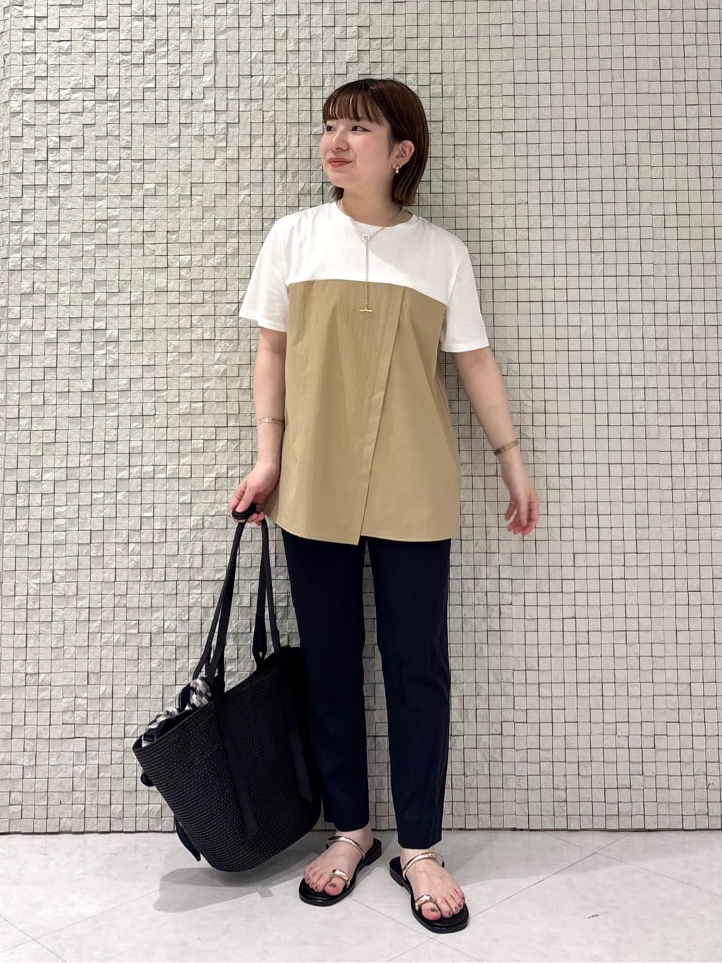 sakuさんの「INDIVI｜【洗える】ビスチェレイヤード風トップス」を使ったコーディネート