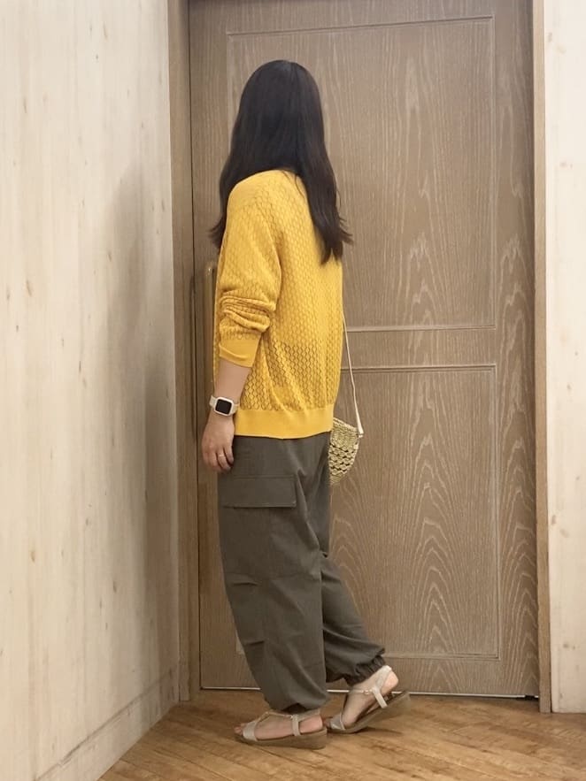 makuchanさんの「SHOO･LA･RUE｜【S-LL】透かし編みが大人上品 マルチボタンニットカーディガン」を使ったコーディネート