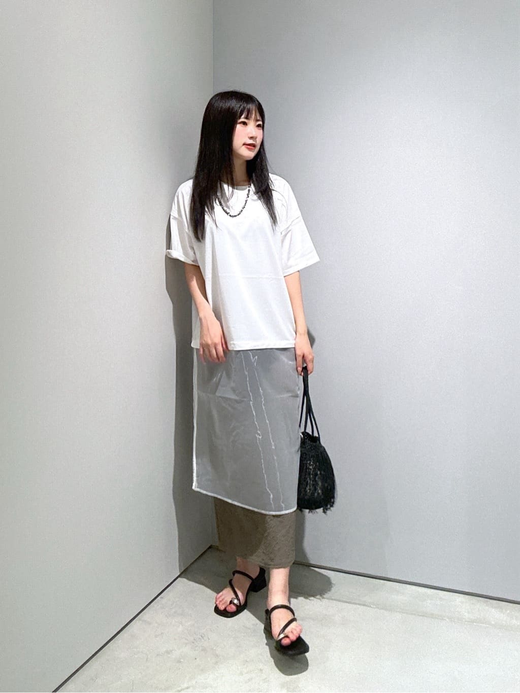 Renoさんの「INDIVI｜シアードッキングTシャツ」を使ったコーディネート