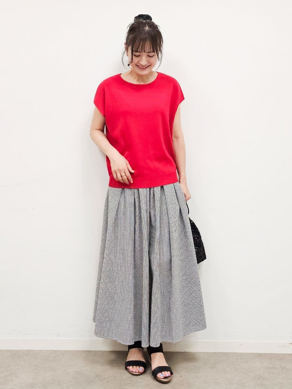 ゆゆさんの「SHOO･LA･RUE｜【洗える/S-LL/ひんやり】さらりと好印象　総針フレンチスリーブニット」を使ったコーディネート