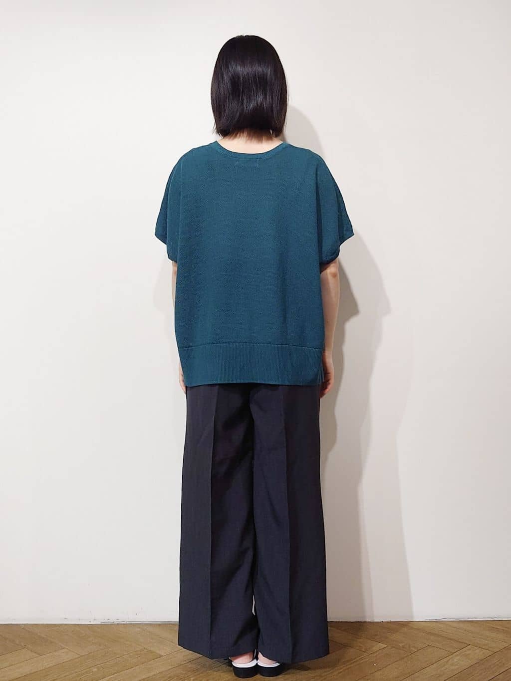 Uさんの「OPAQUE.CLIP｜《5色展開／S-LLサイズ》リラクシーメッシュニット【洗濯機洗い可】」を使ったコーディネート