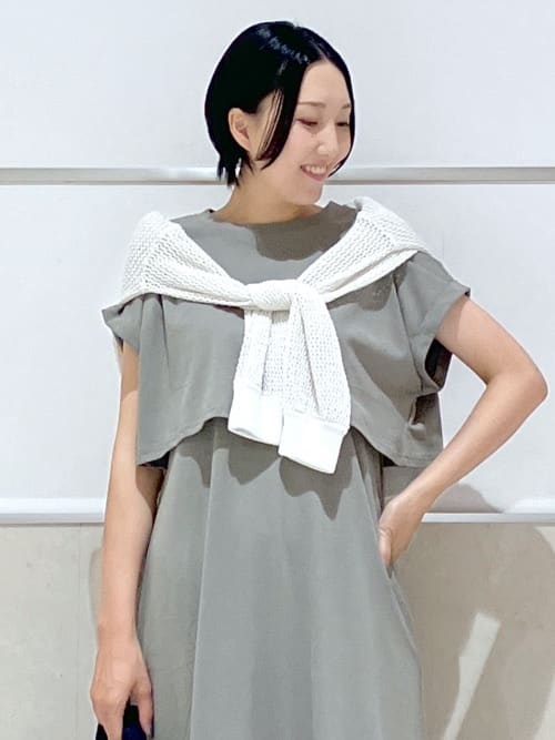 eriko さんの「Dessin｜【マシンウォッシャブル・A4収納可】ランダムボーダーニットBAG」を使ったコーディネート