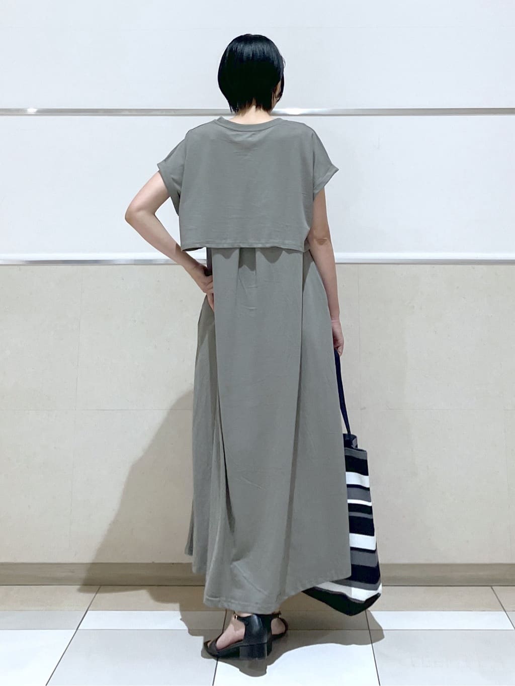 eriko さんの「Dessin｜【マシンウォッシャブル・A4収納可】ランダムボーダーニットBAG」を使ったコーディネート