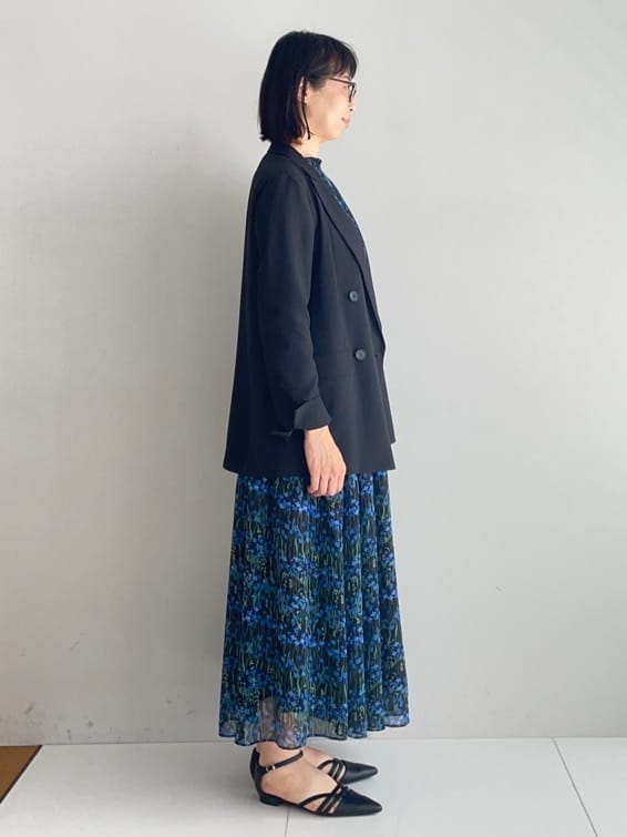 murayamaさんの「INDIVI｜【軽く羽織れる！】ダブルジャケット」を使ったコーディネート