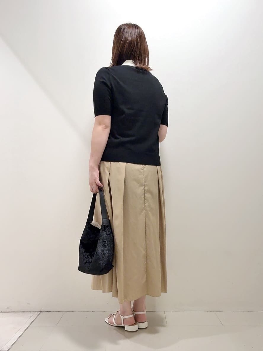 YUIさんの「UNTITLED｜【トレンド/きれいめ】5分袖ポロニット」を使ったコーディネート