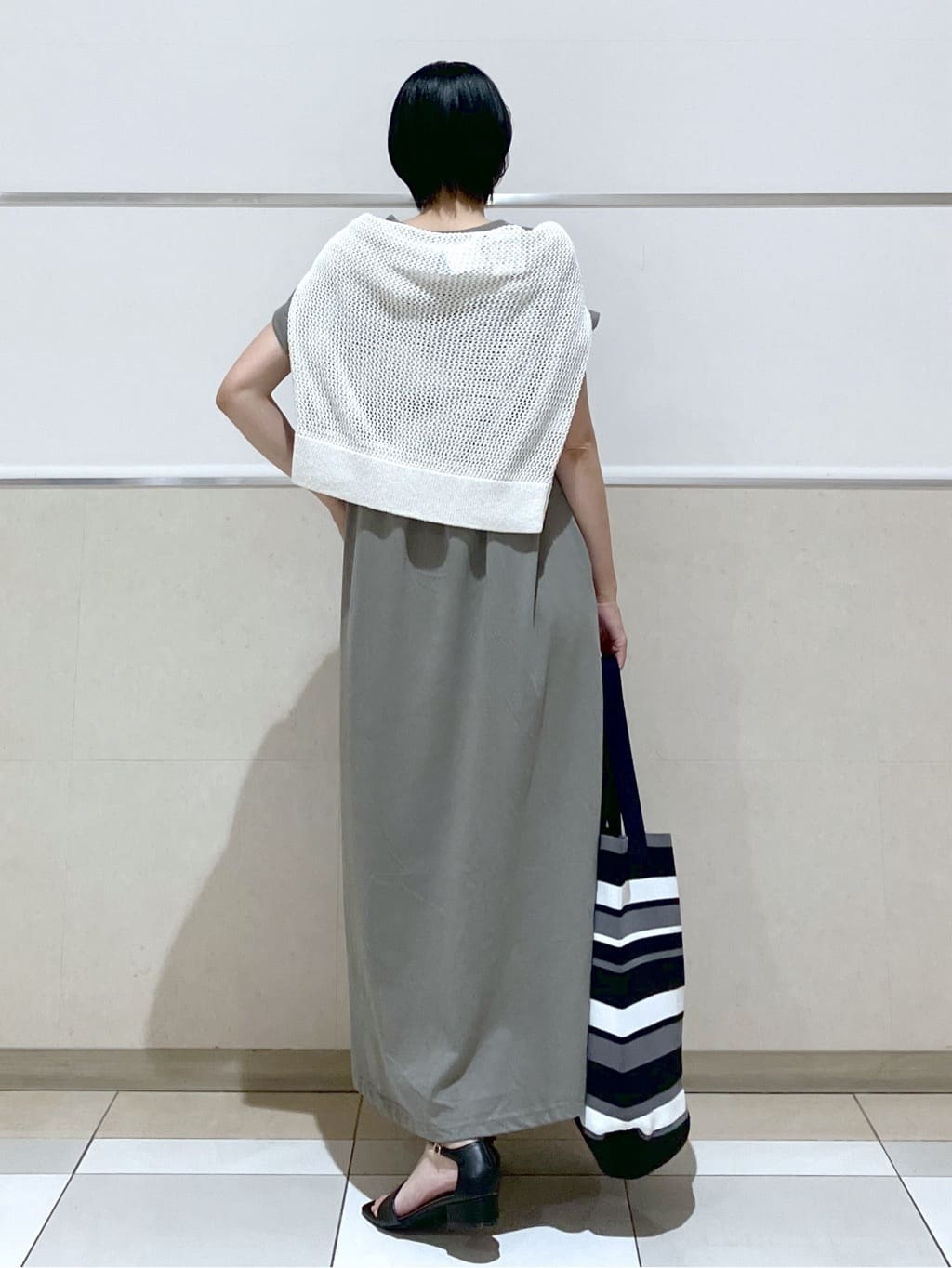 eriko さんの「Dessin｜【マシンウォッシャブル・A4収納可】ランダムボーダーニットBAG」を使ったコーディネート