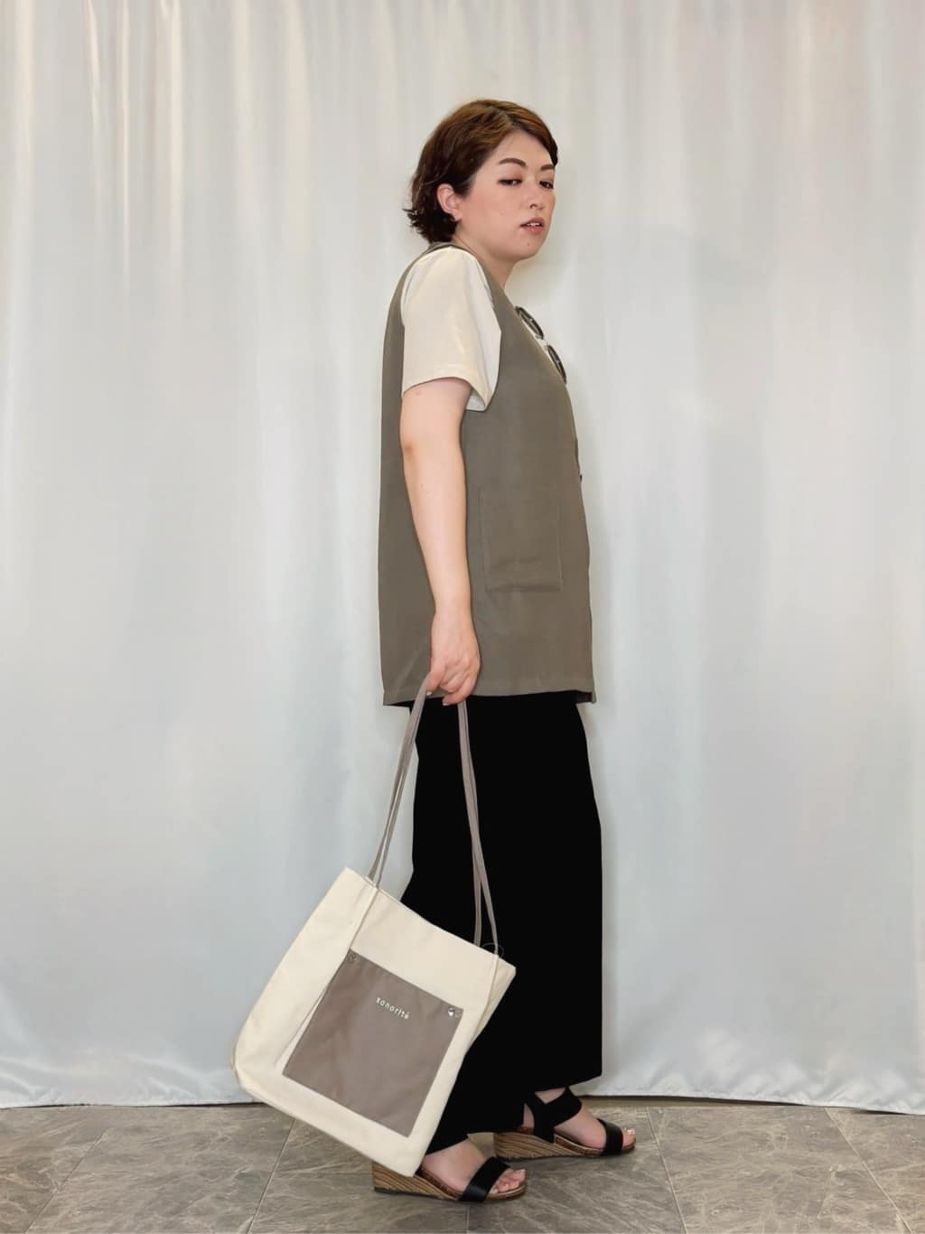 たみさんの「SHOO･LA･RUE｜【着丈選べる】触れる度ひんやり ゆるきれい イージーワイドパンツ」を使ったコーディネート