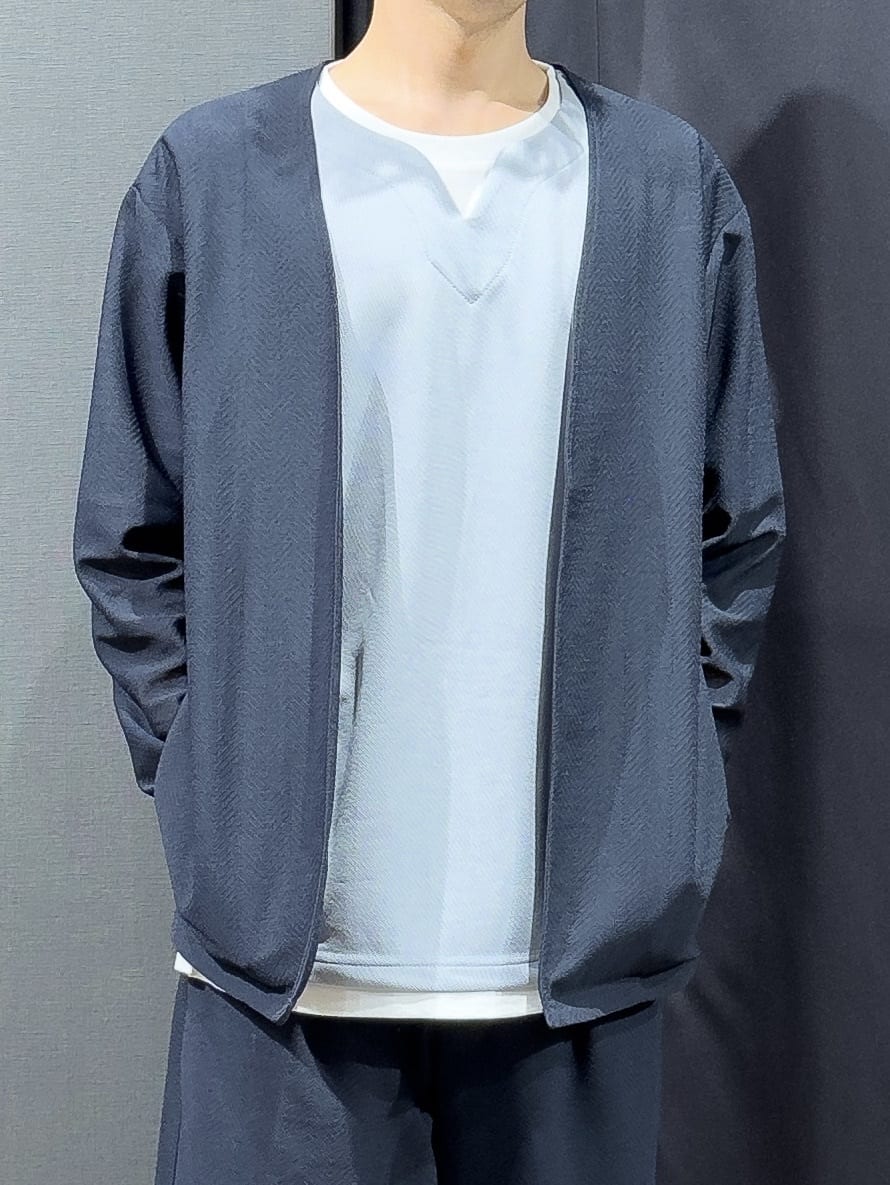 tomoyaさんの「THE SHOP TK｜シャリルジャージ カーディガン 洗濯機OK/吸水速乾/イージーケア/セットアップ可」を使ったコーディネート