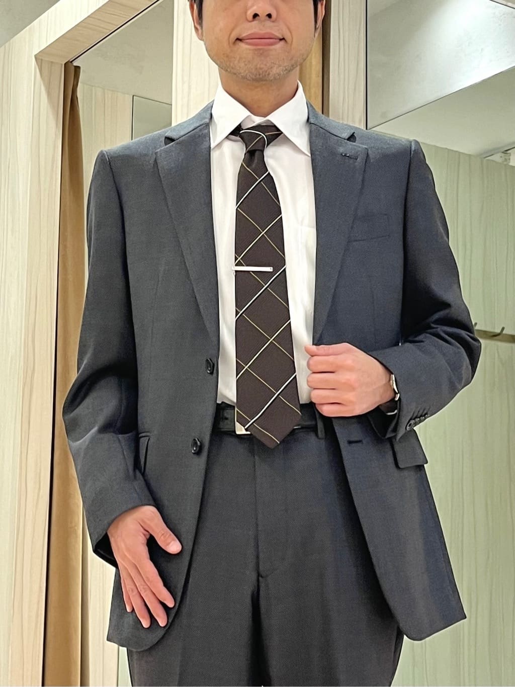 URAさんの「TAKEO KIKUCHI｜【Made in JAPAN】番千鳥ウィンドペン柄 ネクタイ」を使ったコーディネート