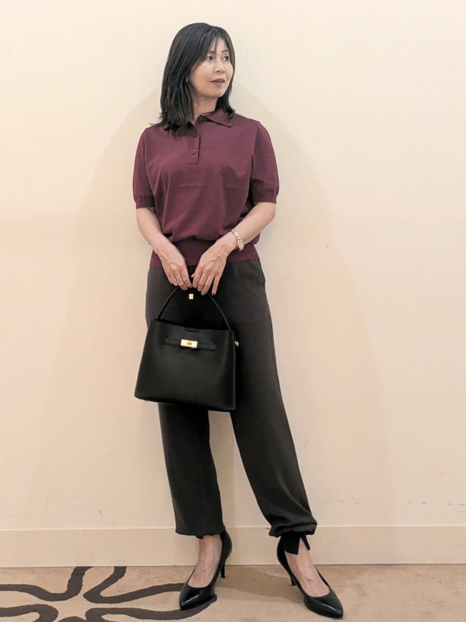 laverさんの「UNTITLED｜【トレンド/きれいめ】5分袖ポロニット」を使ったコーディネート