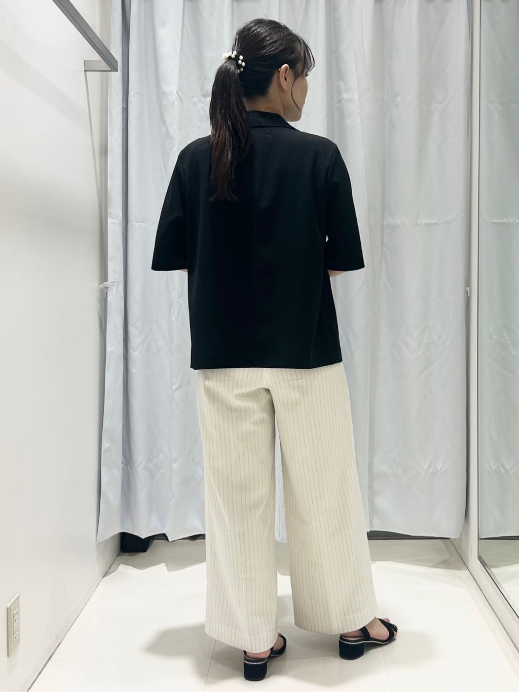 ももさんの「COUP DE CHANCE｜【手洗い可／日本製】五分袖ジャケット」を使ったコーディネート
